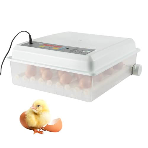 Egg Incubator 64 Eggs, Single Layer Digital Hatcher, Poultry Hatching Machine, 3-in-1 Hatching, Brooding & Incubating, Temperature Control, for Chicken Quail Duck Goose Pigeon - size: 64 Eggs