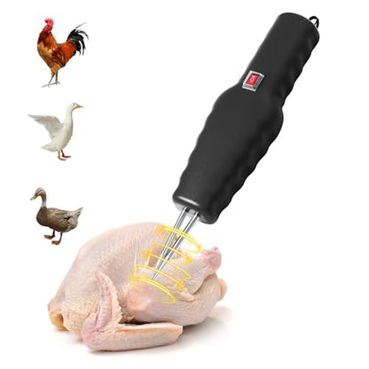 Handheld Chicken Plucker - Electric Quick Chicken Feather Plucker, Portable Waterproof & Rechargeable for Fast Pin Feather Removal Works on Duck Goose & Other Birds Durable Black Desig - color: Black
