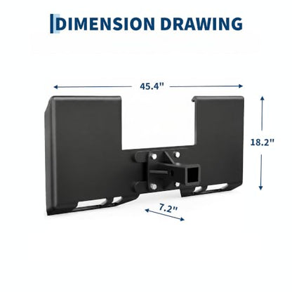 Skid Steer Mount Plate – 3/8 in, 2" Receiver, Black - color: Black