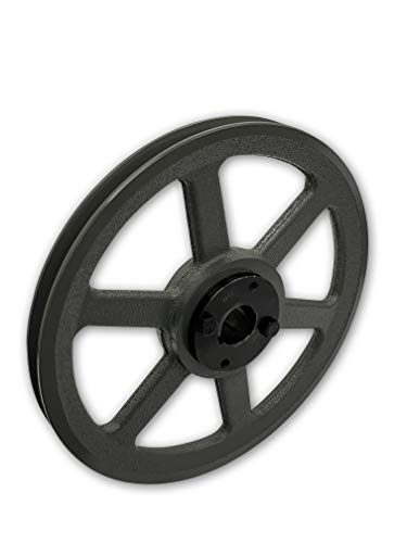 Single Groove 14.25" Cast Iron Electric Motor " H " Pulley/Sheave, Bushing Included, for 3/8" and 1/2" Top Width 3L/A/AK/4L/4LK Section V Belt, 1 Groove (1" Shaft / 1.00 Bore, AK144H) - size: 1" Shaft / 1.00 Bore
