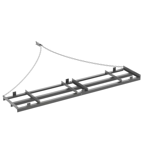 6FT Tow Behind Drag Harrow, Steel Driveway Grader Leveling Tool 96''L,Gray - color: Grey