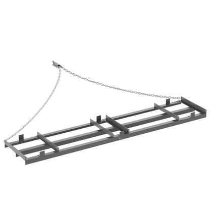 6FT Tow Behind Drag Harrow, Steel Driveway Grader Leveling Tool 96''L,Gray - color: Grey