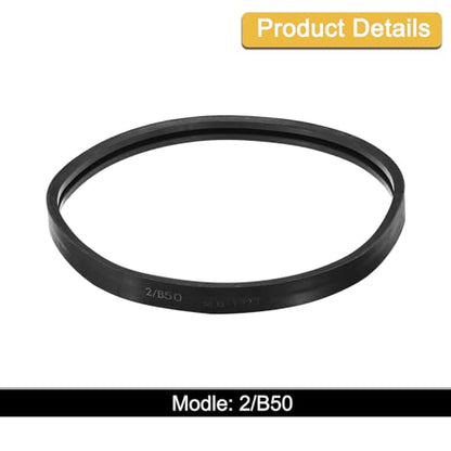 uxcell 1 Pack 2/B50 Classic Wrapped 2 Banded V-Belt, 53" Outside Circumference Wrapped 2 Banded Industrial Rubber V-Belt B Profile V-Belt for Industrial Machinery Equipment, Black - size: 2/B50