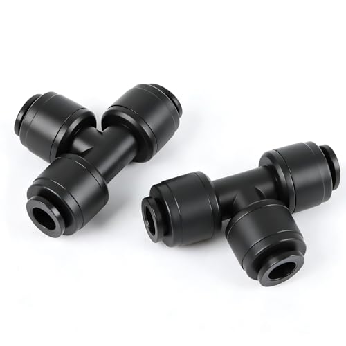 RedChili 30 PCS Quick Connect Drip Irrigation 1/4" Tee Fitting, Universal 3 Way Tee Connectors for 1/4-Inch Drip Tubing Leak Free T Fittings for Sprinkler Irrigation System Connection - size: 1/4" Quick Connect Tee