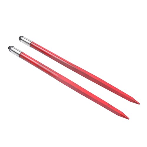 waltyotur 2PC 43" Red Hay Spear 3000lb for Bobcat Skid Steer Tractor