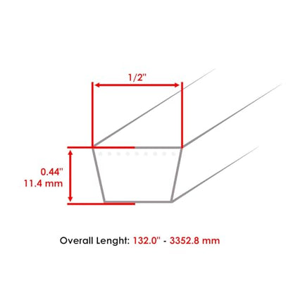 Replacement For 48" Deck Belt For Simplicity Courier/Regent/Regent EX / MF2000 1736516YP Mod-C26C-66346