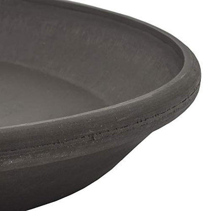 PSW Pot Collection AP30DC 12-inch Plastic/Stone/Wood Composite Plant Saucer Drip Tray – No Drainage Hole (Drillable), Indoor/Outer Water Tray, Dark Charcoal (Pack of 4) - color: Dark Charcoal, size: 12-Inch (Pack of 4)