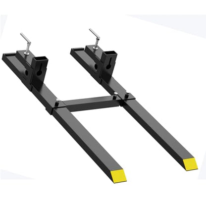 Garvee 60 in Clamp on Pallet Forks, 4,000 LBS Heavy Duty Fork Rack with Adjustable Stabilizer Bar for Loader Bucket Skid Steer Tractor