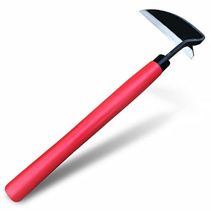 Grass Sickle Hoe Gardening Handheld Tool Weeding Tools for Garden (Red) - color: Red