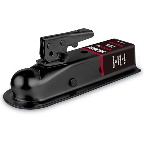 NBJINGYI Straight Trailer Coupler for 2" Ball and 2" Channel Tongue, 3500 lbs Gross Weight Capacity, E-Coated Black Steel for Boat, Utility and Equipment Trailers - size: BALL 2", CHANNEL 2" 3500LBS Black