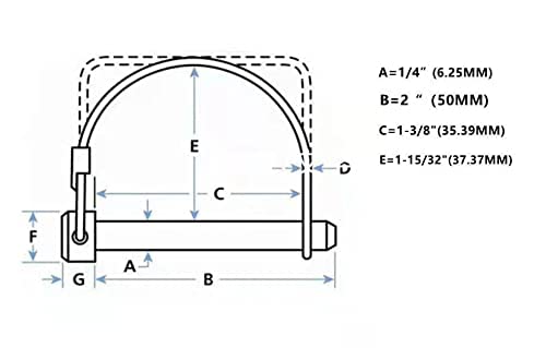 10 Pieces Heavy Duty Safety Coupler pin,Round Wire Shaft