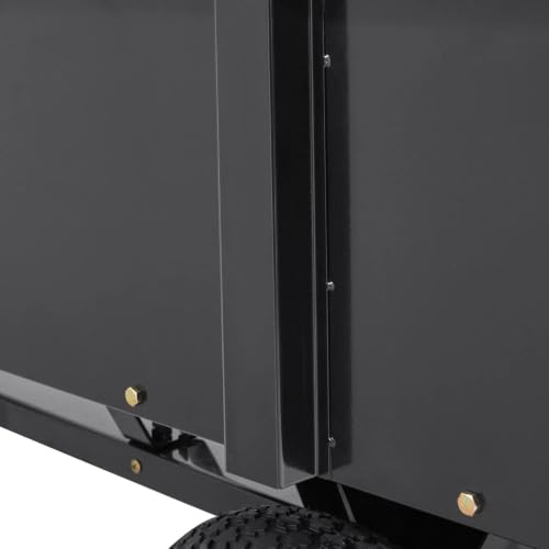 ATV Garden Utility Dump Trailer, 750 LBS Yard Steel Cart with 15 Cubic Feet Capacity, Removable Side Panels Tow Behind Trailer for Riding Lawn Mower Tractor