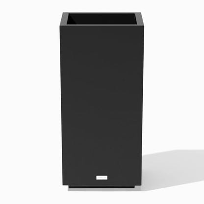 Veradek Block Series Pedestal Planter - Tall Rectangular Outdoor Planter - color: Black, size: 32"H x 15.5"W