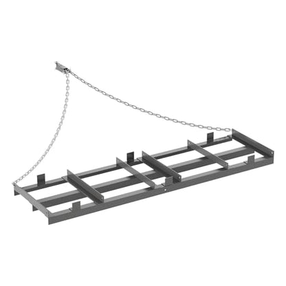 Drag Harrow, 6 Ft Heavy Duty Tow Behind Drag Harrow with Adjustable Bars & 72 in Chain,Driveway Grader Landscape Rake for Gravel, Sand, Soil & Hay - Lawn Leveling Tool for Yard & Pasture,Grey - size: 6FT/Grey