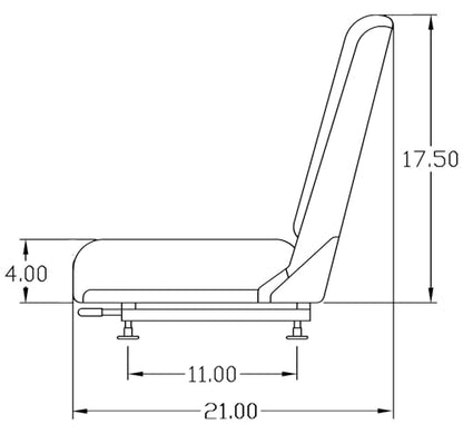 Uni Pro - KM 122 Seat Assembly - Multiple Construction Applications for Forklift, Skid Steer and Telehandler Equipment