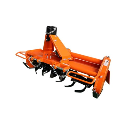 Gecheer 49" Rotary Tiller Attachment for Cat 1 Tractors with Replaceable L-Shaped Tines