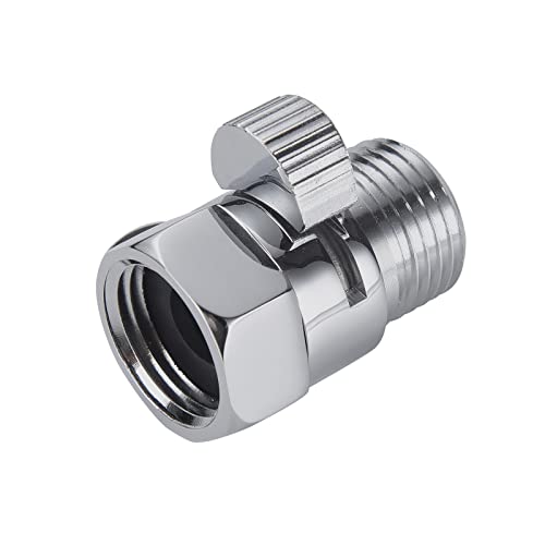 Chrome Water Flow Control Valve, G1/2" Shower Head Flow Control Brass Shut Off Valve for Handheld, Water Pressure Regulator Replacement for Shower System - color: Chrome