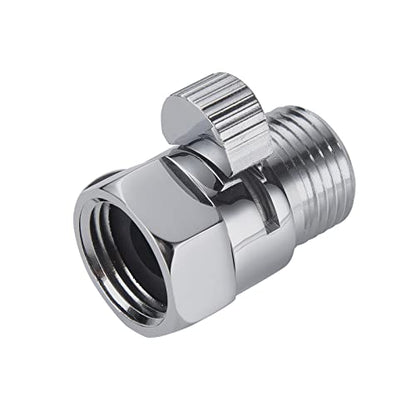 Chrome Water Flow Control Valve, G1/2" Shower Head Flow Control Brass Shut Off Valve for Handheld, Water Pressure Regulator Replacement for Shower System - color: Chrome