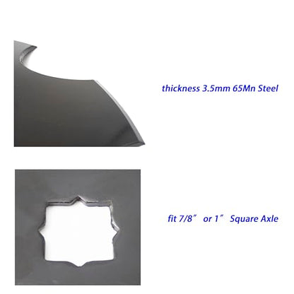 2 Pack 18" Notched Harrow Disc Blades to Fit 7/8" or 1" Square Axle