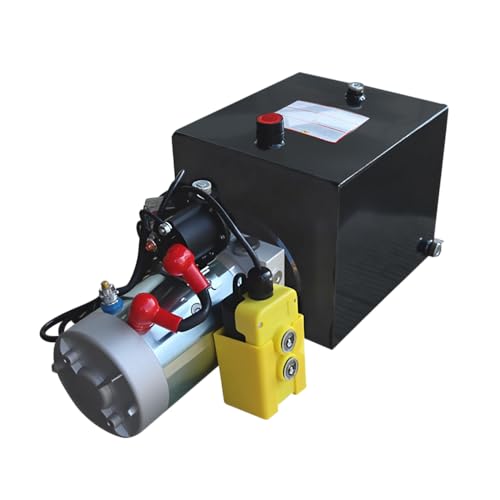 Single Acting Hydraulic Pump 10 Quart Hydraulic Power Units 12V DC Hydraulic Pump SAE#6 Connector for Dump Trailer Car Lifting