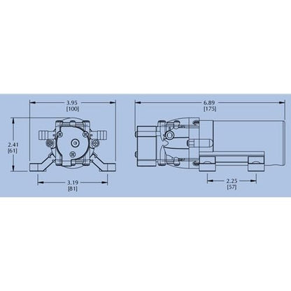 EF1000-BOX Everflo 12V DC Diaphragm Pump 1.0 GPM 40 PSI Demand Switch for Agricultural Sprayers, 3/8 Inch Hose Barb
