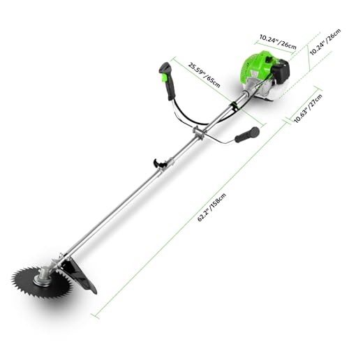 58CC 2-Cycle Gas Weed Wacker, 4 in 1 Brush Cutter, 18.5 in Cut Path Green - color: Green