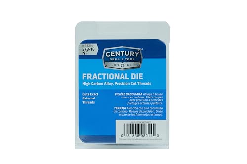 Century Drill & Tool 98214 Fractional Die, 5/8-18 NF - size: 5/8-18 NF
