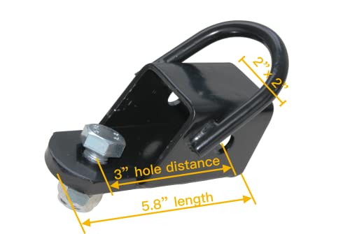 MaxxHaul 50619 Bolt-On ATV, UTV, Trailer Hitch Receiver Adapter for 2" Receiver Tube with Welded D-Ring