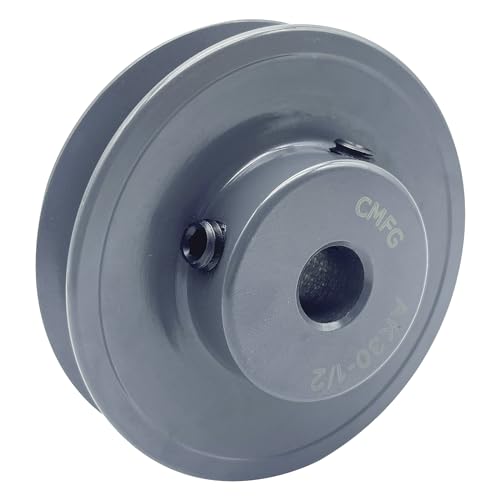 AK30-1/2 v Belt Pulley, 3.05 inch OD, 1/2 Inch Bore, Cast Iron Material, AK Single Groove v Belt Pulleys for "4L" or "A" or "3L" Belts - size: 3.05 inch OD, 1/2 Inch Bore, style: 1 Groove