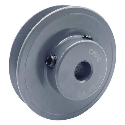 AK30-1/2 v Belt Pulley, 3.05 inch OD, 1/2 Inch Bore, Cast Iron Material, AK Single Groove v Belt Pulleys for "4L" or "A" or "3L" Belts - size: 3.05 inch OD, 1/2 Inch Bore, style: 1 Groove