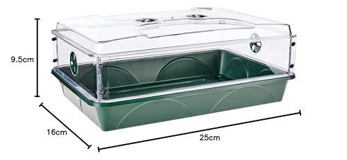 EarlyGrow 93774 Domed Propagator, 1 Height Extender, Green - size: 1 Side Extender with no Clip Set