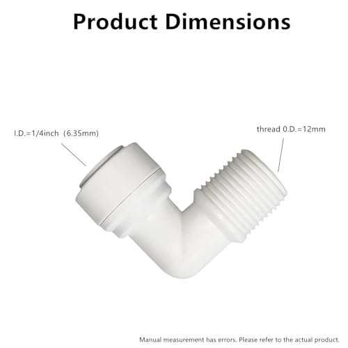 10 PCS Elbow Male Thread Adapter 1/4" Male x 1/4" OD Tube Quick Connect Fitting For RO Water System, Water Filter,Drinking Water, Water Purifier Tube Fitting - style: 1/4" male x 1/4" od Elbow(10)