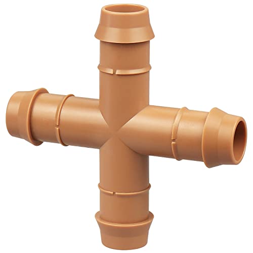 14 Pcs Drip Irrigation Cross Fittings 1/2 Inch, Drip Line Parts Four Way Connectors for 1/2" Irrigation Tubing, Barbed 4 Way Coupling Tee Irrigation System Replacement for Sprinkler Systems - color: 14P Cross