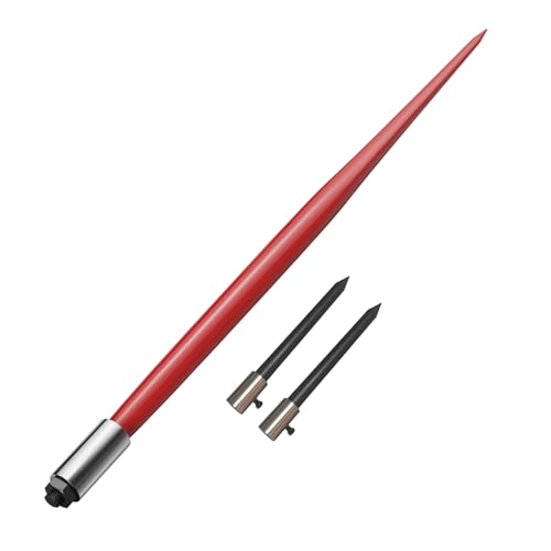49" Hay Spear Bale Spear, Hay Bale Spear Bucket Attachment, Quick Attach Square Bale Spike with 2 Stabilizer Spears Hex Nut & Sleeve for Buckets Tractors Loaders - style: bale spear with stabilizer spear & sleeve