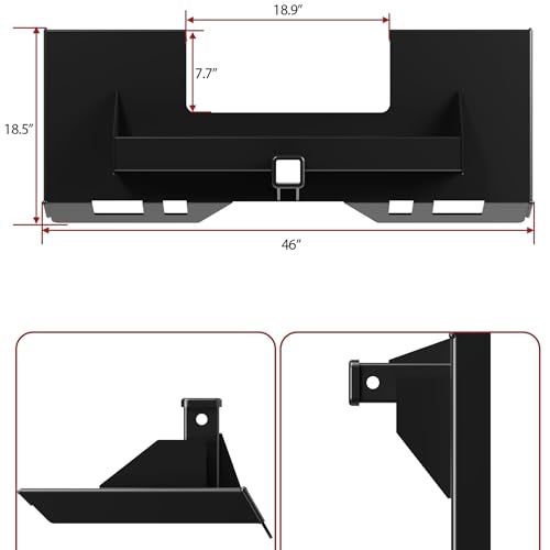 Takywep 1/4" Steel Skid Steer Mount Plate, 2" Hitch Quick Attach Adapter