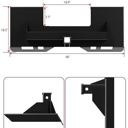 Takywep 1/4" Steel Skid Steer Mount Plate, 2" Hitch Quick Attach Adapter
