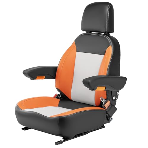 SEATIN Universal Tractor Seat, Zero Turn Mower Seat (orange/Black) - color: orange/Black/gray