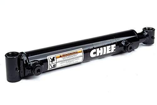 Chief WT Welded Cross Tube Cylinder - 2 Bore x 6 Stroke Double Acting Hydraulic Cylinder - 3000 PSI - 1.25” Rod Diameter - 0.75” Pin, SAE #8 Port - Extended Length 19” - Universal Hydraulic Cylinder - size: 2x6, 0.75 Pin