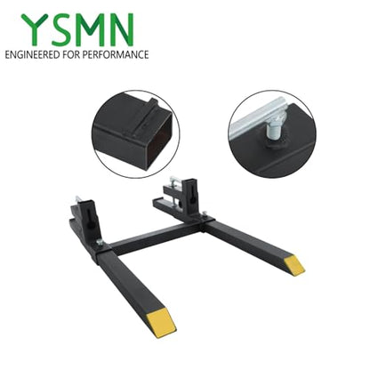 WFLNHB 43in Clamp on Pallet Forks, 2000lbs Quick Attach Bucket Fork