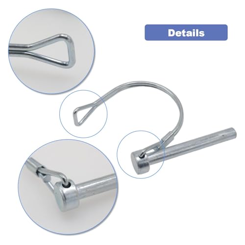 10-Pack Safety Coupler Hitch Pins with Round Loop 1/4 x 2 Inch - size: 1/4"x2"