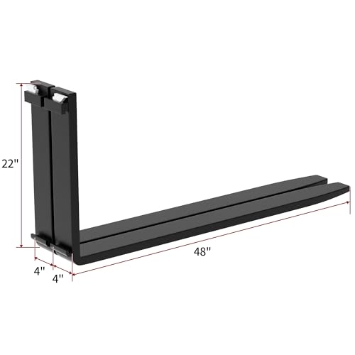 YINTATECH 4000lbs Skid Steer Pallet Fork Attachment, 48" Fork Blades and 45" Pallet Fork Frame for Loaders Tractors Quick Tach Mount
