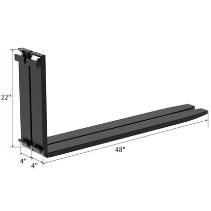 YINTATECH 4000lbs Skid Steer Pallet Fork Attachment, 48" Fork Blades and 45" Pallet Fork Frame for Loaders Tractors Quick Tach Mount