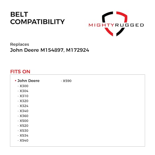M154897 Drive Belt Replacement for John Deere, Length 65.42", Heavy-Duty Aramid Cord Belt Replaces M154897, M172924 for John Deere X300 X304 X310 X320 X324 X340 X360 X500 X520 X530 X534 X540 X590 - size: 65.42" x 5/8"