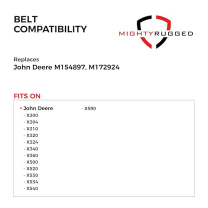 M154897 Drive Belt Replacement for John Deere, Length 65.42", Heavy-Duty Aramid Cord Belt Replaces M154897, M172924 for John Deere X300 X304 X310 X320 X324 X340 X360 X500 X520 X530 X534 X540 X590 - size: 65.42" x 5/8"