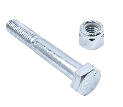 12Pcs Grade 5 Shear Bolts for Rotary Cutters 1/2" x 3-1/2" with Nylock Nuts