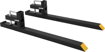 43" Clamp on Pallet Forks for Tractor Bucket, Heavy Duty 2000lbs Quick Attach Skid Steer Loader Pallet Fork with Adjustable Stabilizer Bar