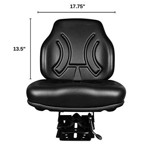 TRAC SEATS Black Suspension Seat for John Deere 5045E 5055E 5065E 5075E Tractor
