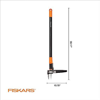 Fiskars Stand-Up Weed Puller Tool, 3 Serrated Stainless Steel Claws, 39" - style: 3-claw