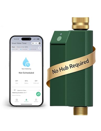 MOES WiFi Water Timer for Garden Hose with Flow Meter,No Hub Required