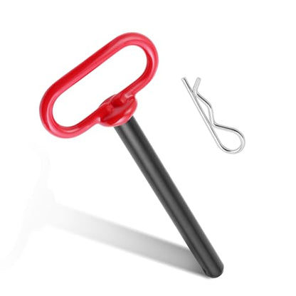 Trailer Hitch Pin, 5/8 x 6 Inch Tractor Hitch Pin with R-Clip Pin for Lawn Mower, Tractor, Trailer (Red) - size: 5/8 x 6 Inch